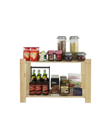 Regały - Regał na książki drewniany B07R 50x80x38 2 półki Naturalny - product 13