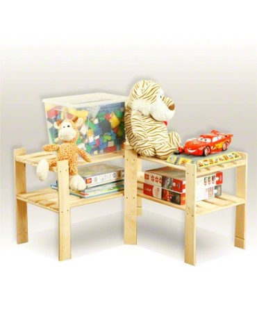 Regały - Regał na książki narożny B09R 50x85x38 2 półki Naturalny - product 6