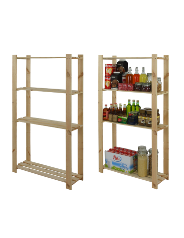 Regał na książki drewniany B17R 150x80x28 5 półek Naturalny