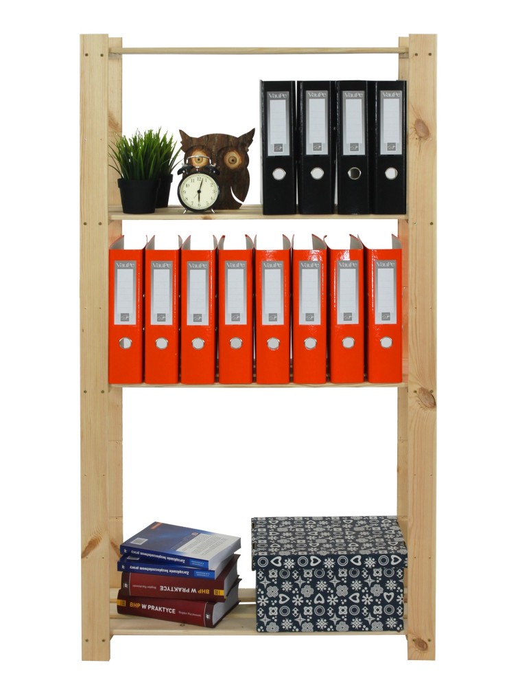 Regały - Regał na książki drewniany B17R 150x80x28 5 półek Naturalny - product b2b.wamar.biz 6