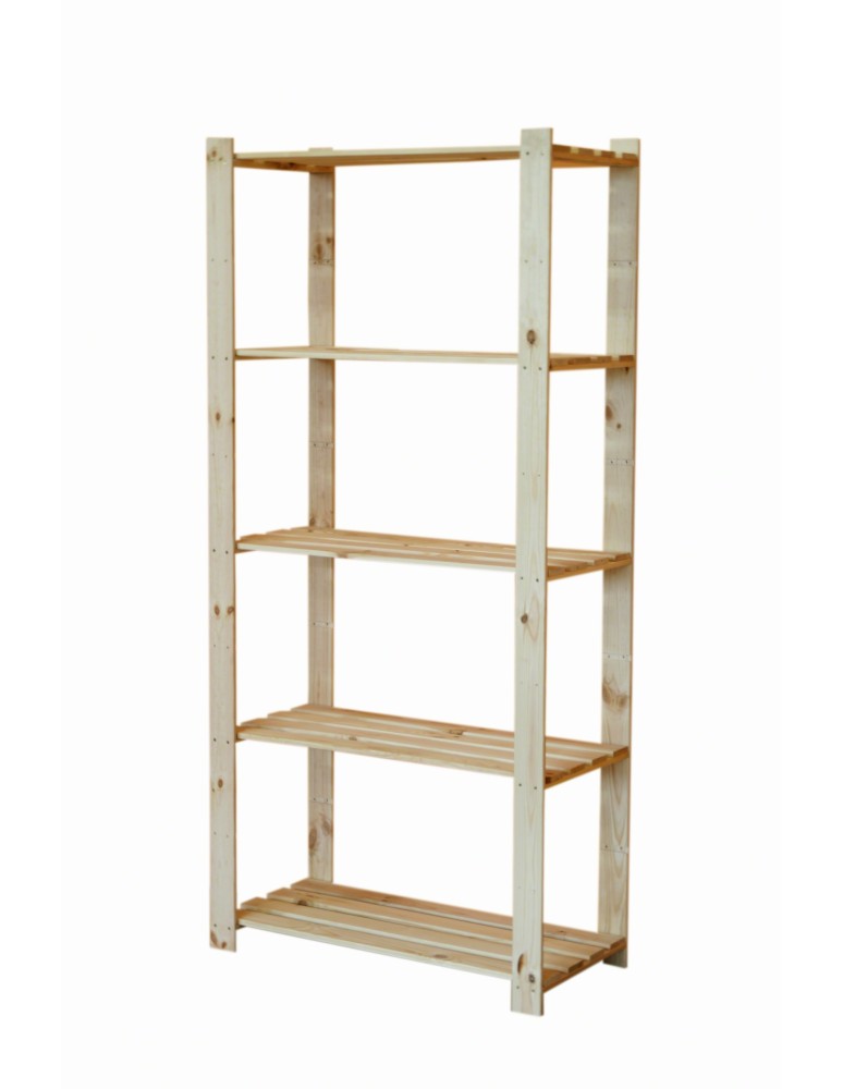 Regały - Regał na książki drewniany B18R 170x80x28 5 półek Naturalny - product b2b.wamar.biz 3