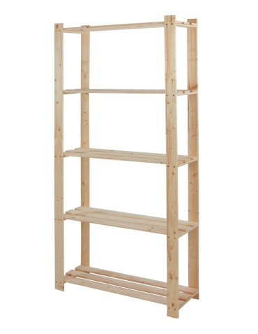 Regały - Regał na książki drewniany B18R 170x80x28 5 półek Naturalny - product 5