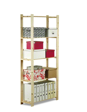 Regały - Regał na książki drewniany B18R 170x80x28 5 półek Naturalny - product 7