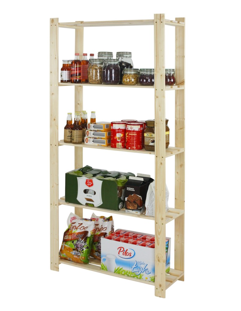 Regały - Regał na książki drewniany B18R 170x80x28 5 półek Naturalny - product b2b.wamar.biz 9