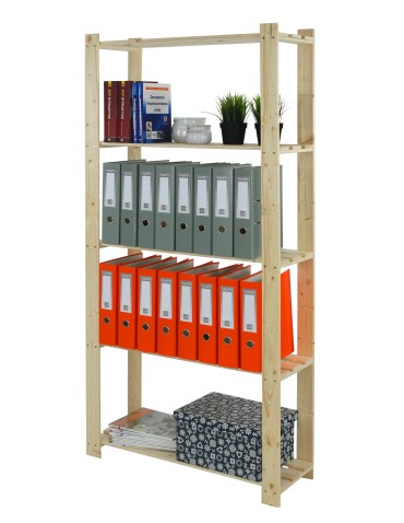 Regały - Regał na książki drewniany B18R 170x80x28 5 półek Naturalny - product 11