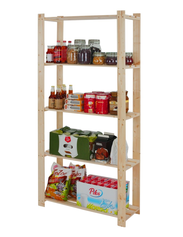 Regały - Regał na książki drewniany B18R 170x80x28 5 półek Naturalny - product b2b.wamar.biz 14