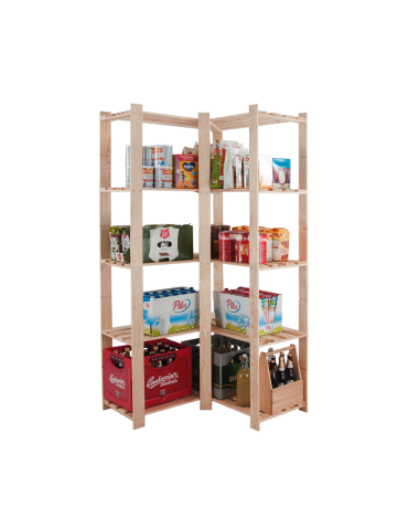 Regał na książki narożny B20R 170x85x85 5 półek Naturalny