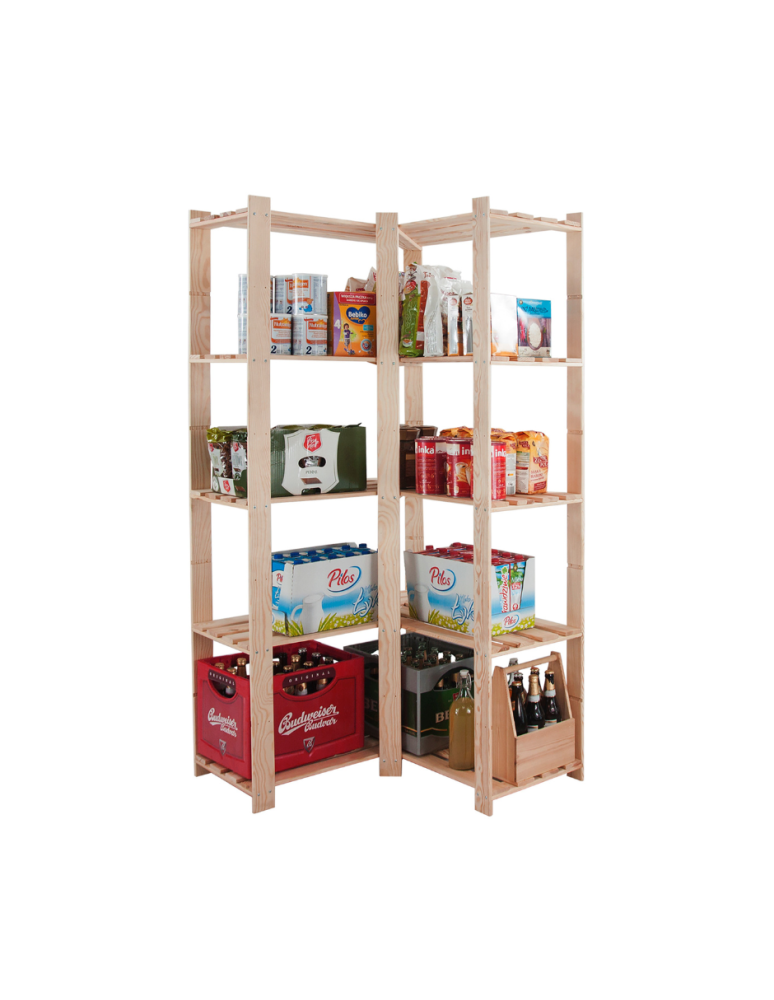 Regały - Regał na książki narożny B20R 170x85x85 5 półek Naturalny - product b2b.wamar.biz 1