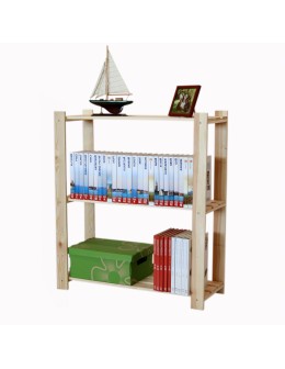 Regał na książki drewniany B26R 90x80x28 3 półki Naturalny - product 2