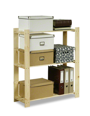 Regały - Regał na książki drewniany B26R 90x80x28 3 półki Naturalny - produkt 3