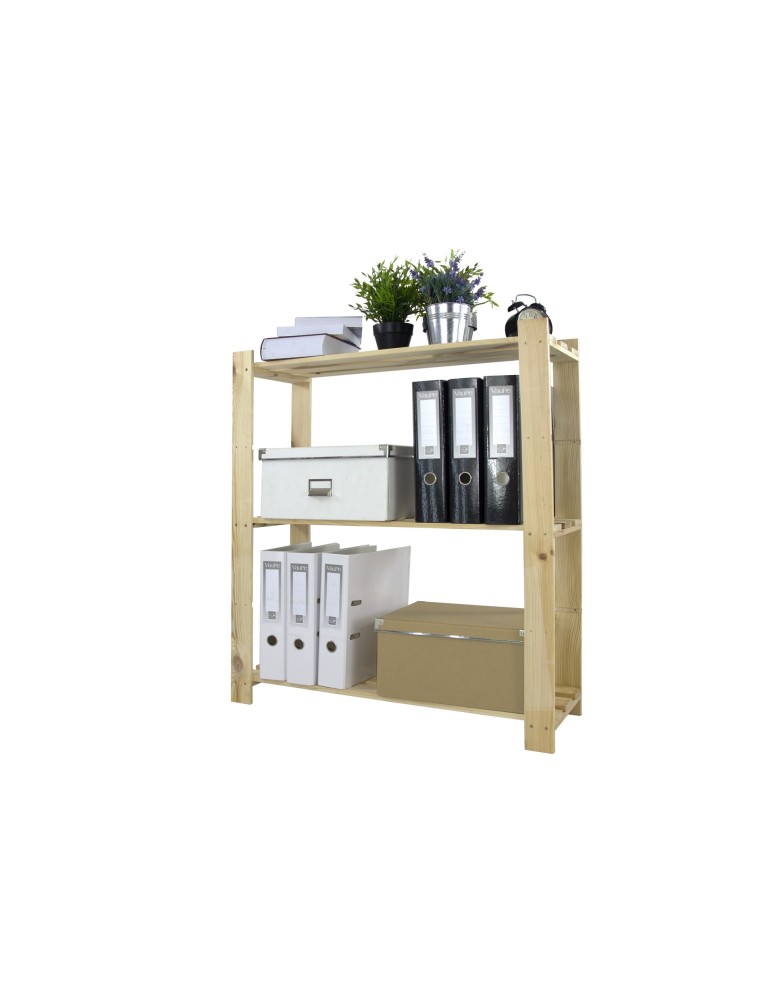 Regały - Regał na książki drewniany B26R 90x80x28 3 półki Naturalny - produkt b2b.wamar.biz 5