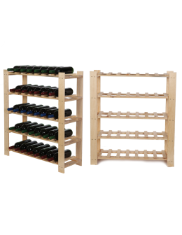 Regał na butelki drewniany B22R 90x80x28 5 półek Naturalny