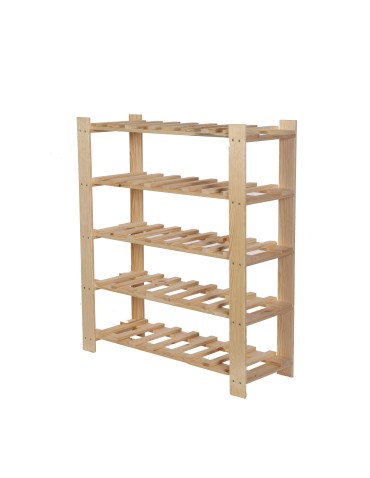 Regał na butelki drewniany B22R 90x80x28 5 półek Naturalny - product 2