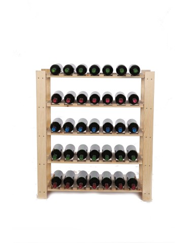 Regały - Regał na butelki drewniany B22R 90x80x28 5 półek Naturalny - product 5