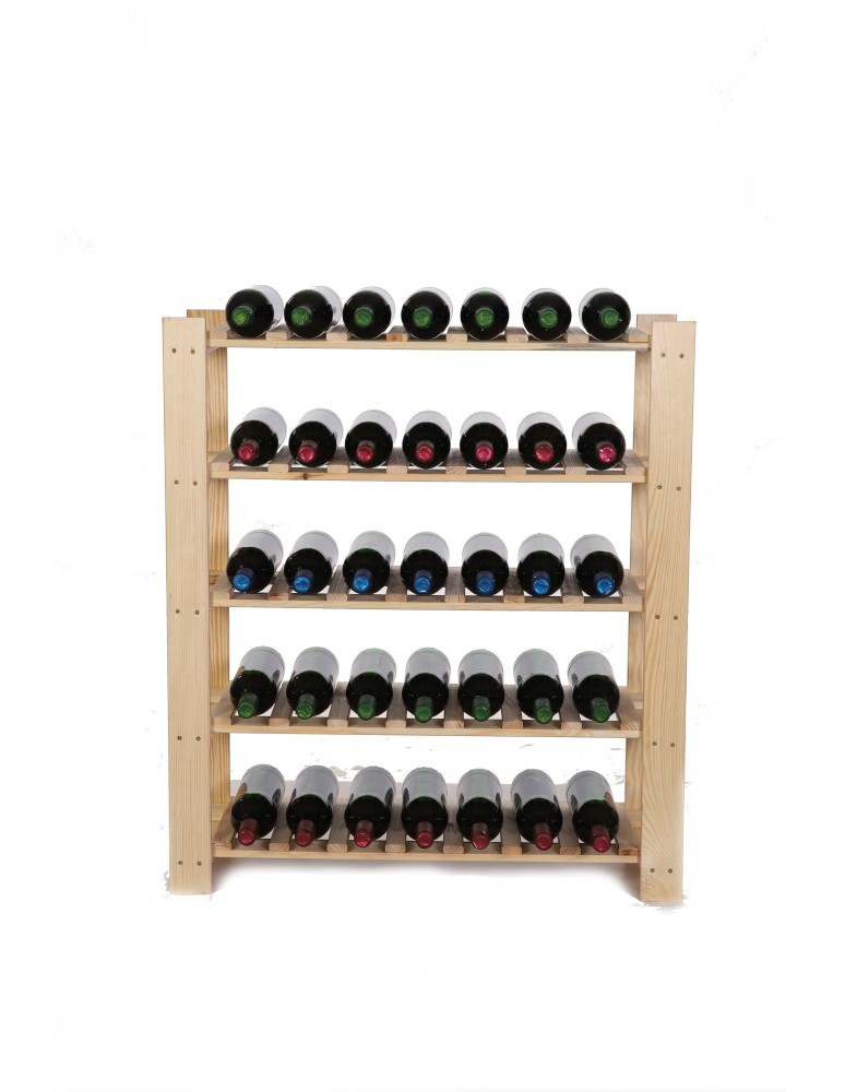 Regały - Regał na butelki drewniany B22R 90x80x28 5 półek Naturalny - product b2b.wamar.biz 5