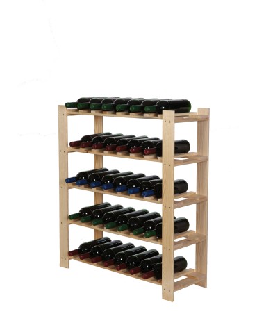 Regały - Regał na butelki drewniany B22R 90x80x28 5 półek Naturalny - product 6