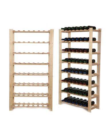 Regał na butelki drewniany B22R 150x80x28 8 półek Naturalny