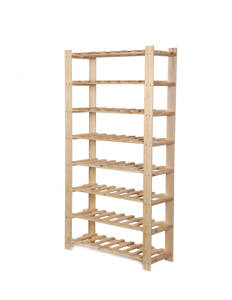 Regały - Regał na butelki drewniany B22R 150x80x28 8 półek Naturalny - product b2b.wamar.biz 3