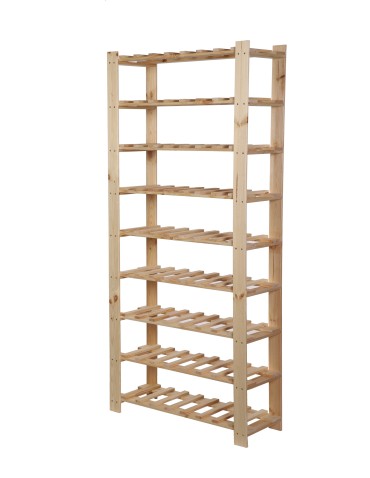 Regał na butelki drewniany B22R 170x80x28 9 półek Naturalny - product 2