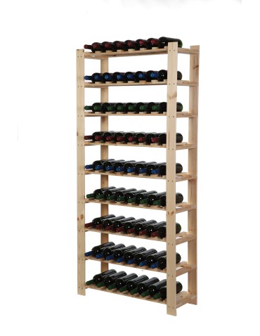 Regały - Regał na butelki drewniany B22R 170x80x28 9 półek Naturalny - product 6