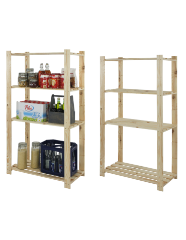 Regał na książki drewniany B23R 150x80x38 4 półki Naturalny