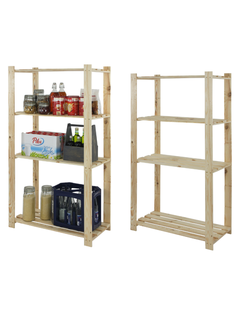 Regały - Regał na książki drewniany B23R 150x80x38 4 półki Naturalny - product b2b.wamar.biz 1
