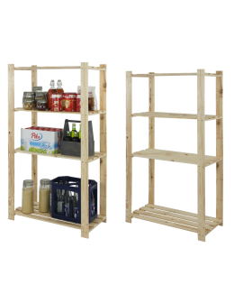 Regał na książki drewniany B23R 150x80x38 4 półki Naturalny