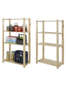 Regał na książki drewniany B23R 150x80x38 4 półki Naturalny