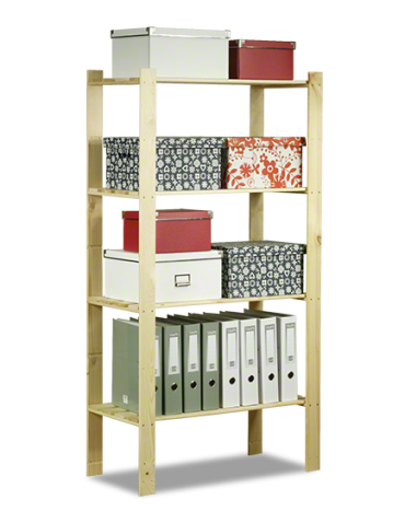 Regały - Regał na książki drewniany B23R 150x80x38 4 półki Naturalny - product 4