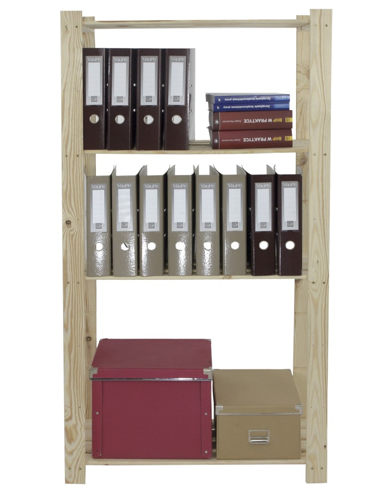 Regały - Regał na książki drewniany B23R 150x80x38 4 półki Naturalny - product b2b.wamar.biz 9