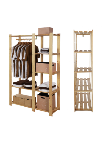 Regał garderoba na ubrania B25R 170x110x38 5 półek Naturalny
