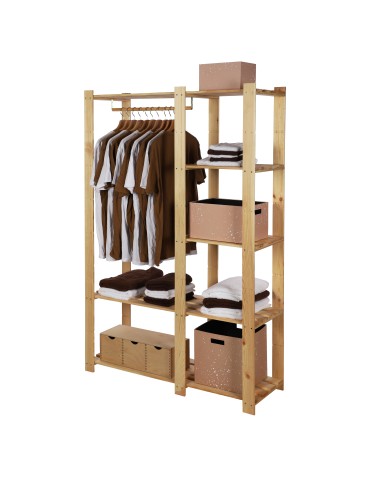 Regały - Regał garderoba na ubrania B25R 170x110x38 5 półek Naturalny - product 3