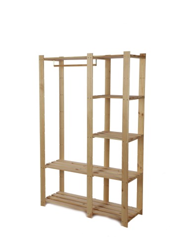 Regały - Regał garderoba na ubrania B25R 170x110x38 5 półek Naturalny - product 5
