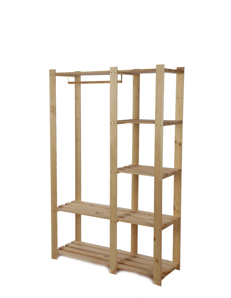 Regały - Regał garderoba na ubrania B25R 170x110x38 5 półek Naturalny - product b2b.wamar.biz 5