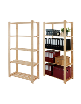 Regał na książki drewniany B24R 170x80x38 5 półek Naturalny