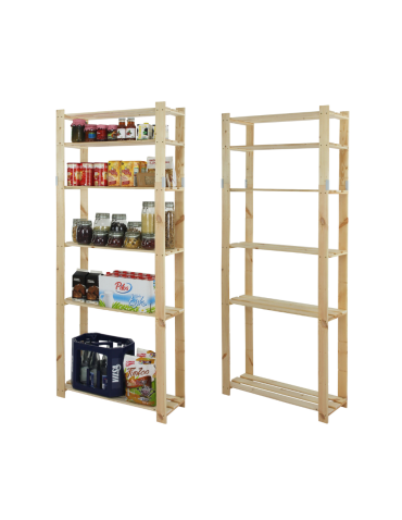 Regał na książki drewniany B27R 200x80x28 6 półek Naturalny