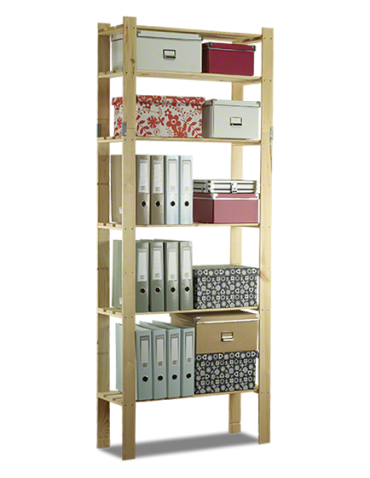 Regały - Regał na książki drewniany B27R 200x80x28 6 półek Naturalny - product 4