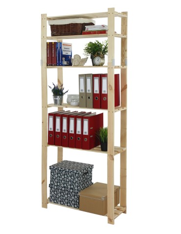 Regały - Regał na książki drewniany B27R 200x80x28 6 półek Naturalny - product 7