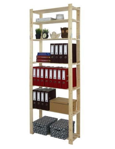 Regał na książki drewniany B28R 220x80x28 7 półek Naturalny - product 2