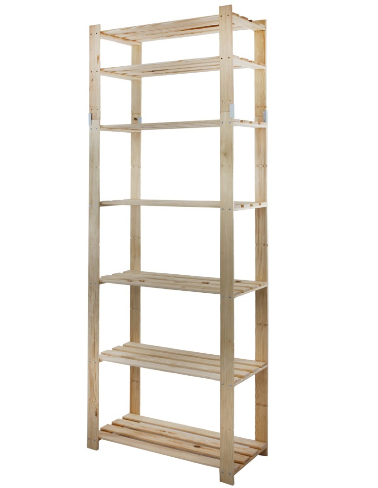 Regały - Regał na książki drewniany B30R 220x80x38 7 półek Naturalny - product b2b.wamar.biz 4