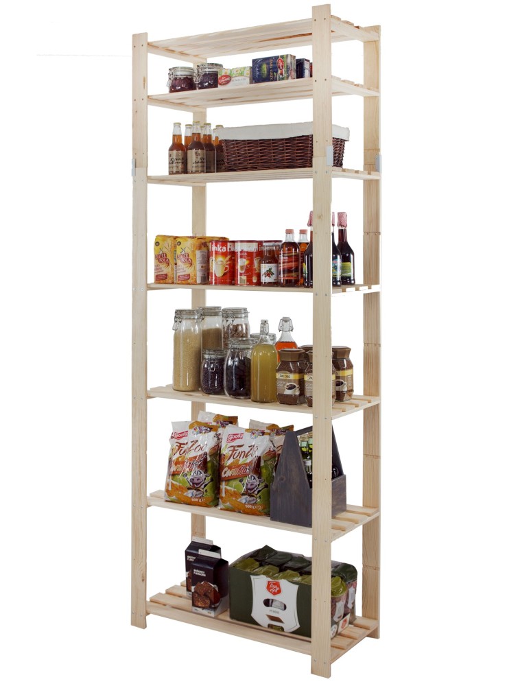 Regały - Regał na książki drewniany B30R 220x80x38 7 półek Naturalny - product b2b.wamar.biz 7