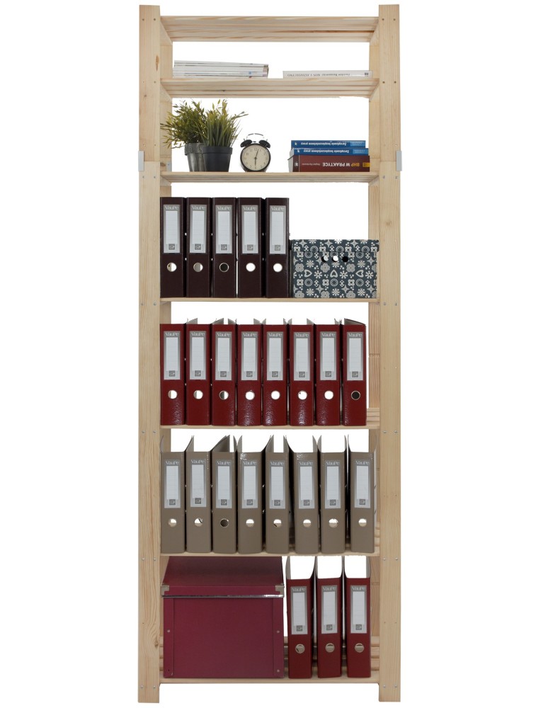 Regały - Regał na książki drewniany B30R 220x80x38 7 półek Naturalny - product b2b.wamar.biz 9