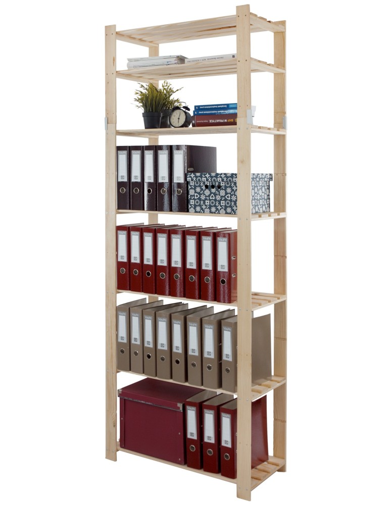 Regały - Regał na książki drewniany B30R 220x80x38 7 półek Naturalny - product b2b.wamar.biz 10