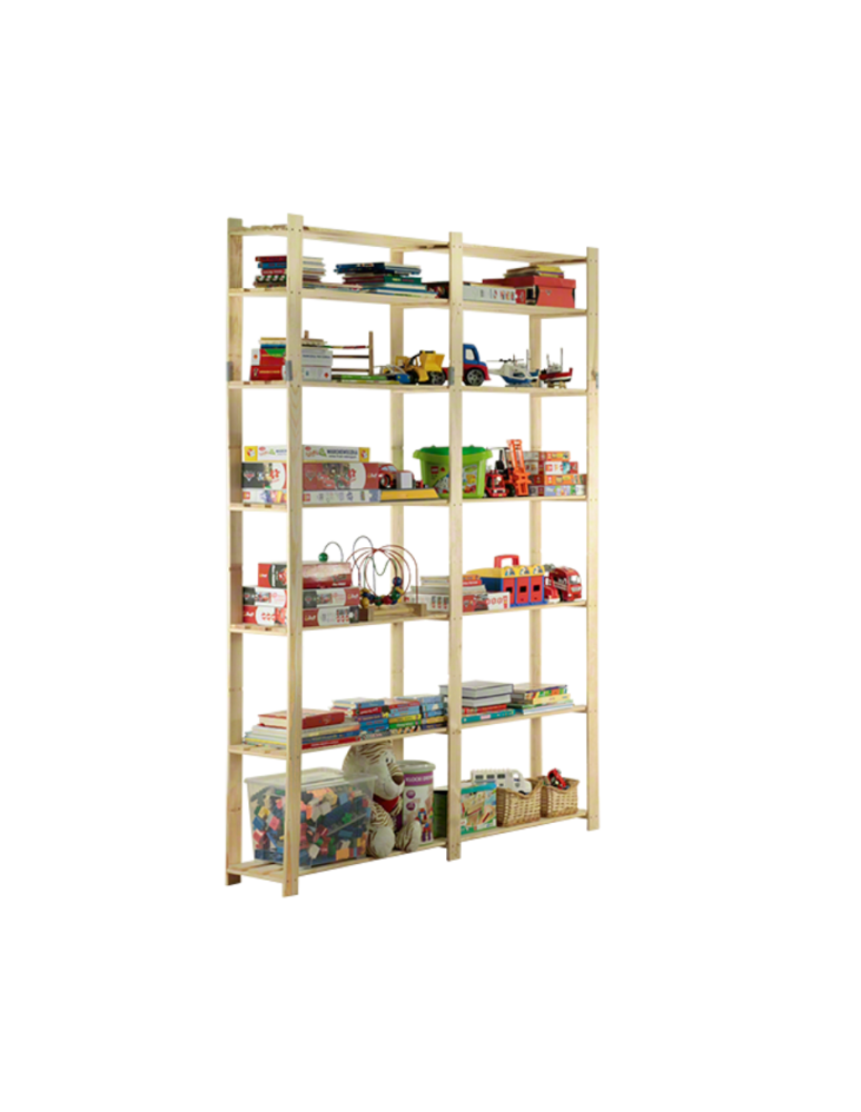 Regały - Regał na książki drewniany B31R 220x170x28 7 półek Naturalny - product b2b.wamar.biz 1