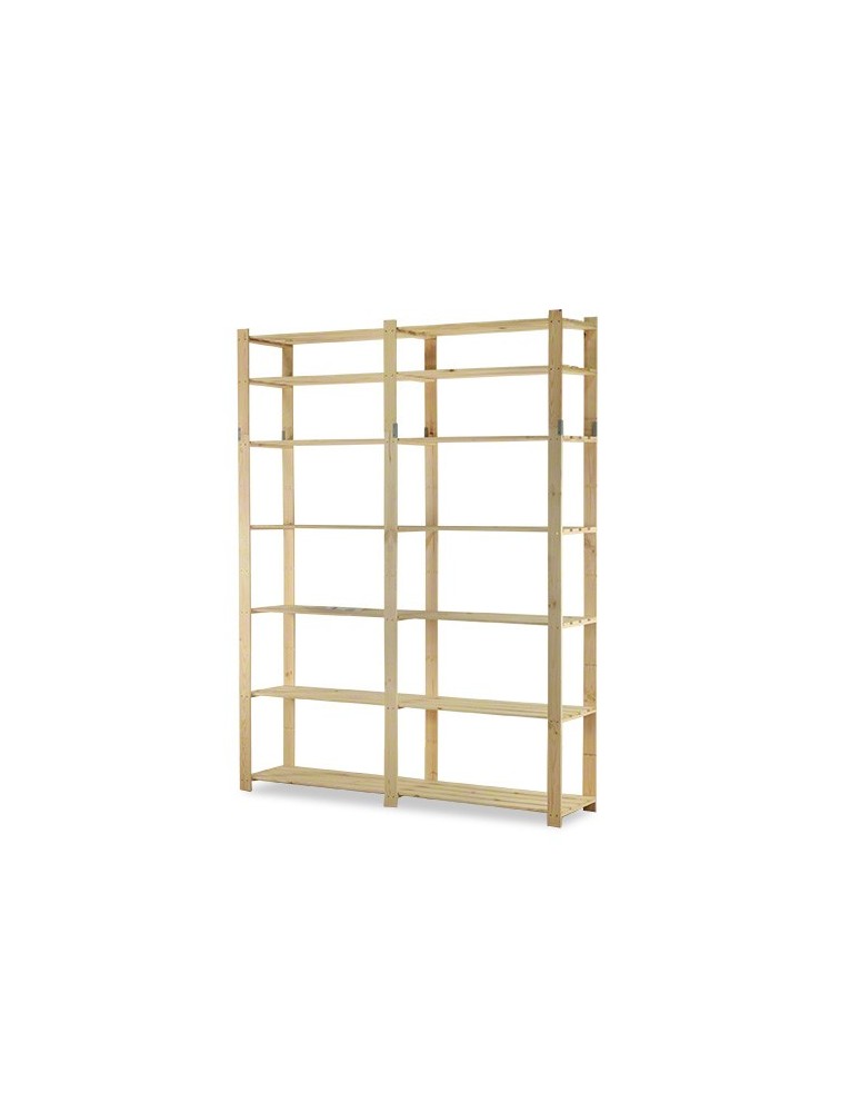 Regały - Regał na książki drewniany B32R 220x170x38 7 półek Naturalny - produkt b2b.wamar.biz 4