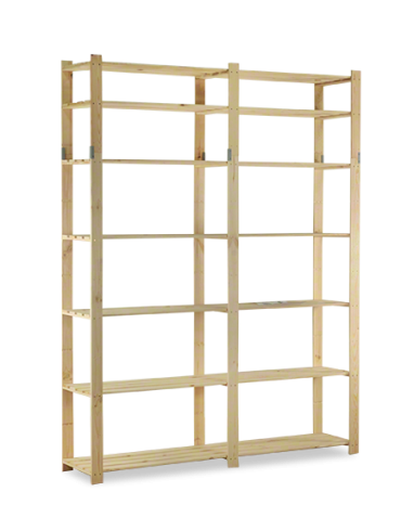 Regały - Regał na książki drewniany B32R 220x170x38 7 półek Naturalny - produkt 5