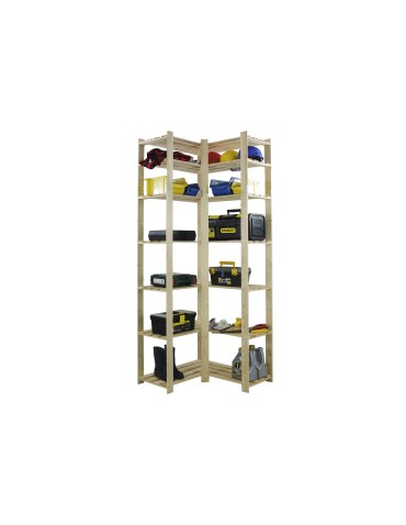 Regały - Regał na książki narożny B33R 220x85x38 7 półek Naturalny - product 4