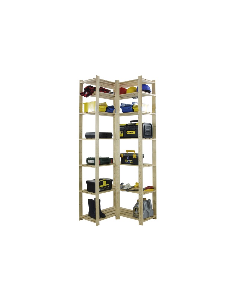 Regały - Regał na książki narożny B33R 220x85x38 7 półek Naturalny - product b2b.wamar.biz 4