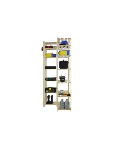 Regały - Regał na książki narożny B33R 220x85x38 7 półek Naturalny - product 5