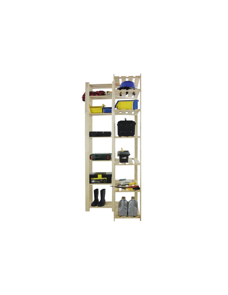 Regały - Regał na książki narożny B33R 220x85x38 7 półek Naturalny - product b2b.wamar.biz 5